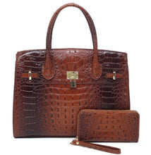 Load image into Gallery viewer, Croc Alligator Padlock 2-In-1 Satchel