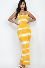Load image into Gallery viewer, Stripe Tie-Dye Printed Maxi Dress (Mustard Color Only)
