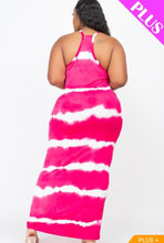 Load image into Gallery viewer, Plus Stripe Tie-Dye Printed Maxi Dress (black & white only)