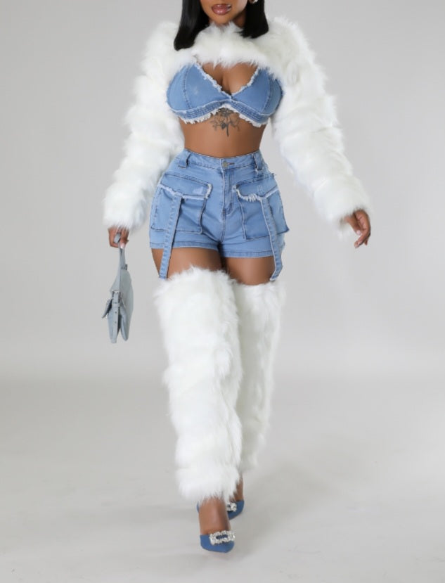 All I Have Fur warmers Set (off white)