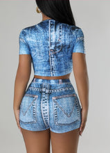 Load image into Gallery viewer, It&#39;s Me Denim Short Set

