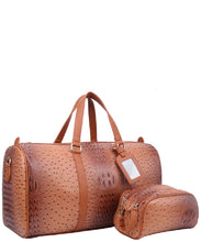 Load image into Gallery viewer, 2-IN-1 Ostrich Croc Duffle Overnight Bag

